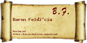 Baron Felícia névjegykártya